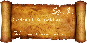 Szotyori Krisztián névjegykártya